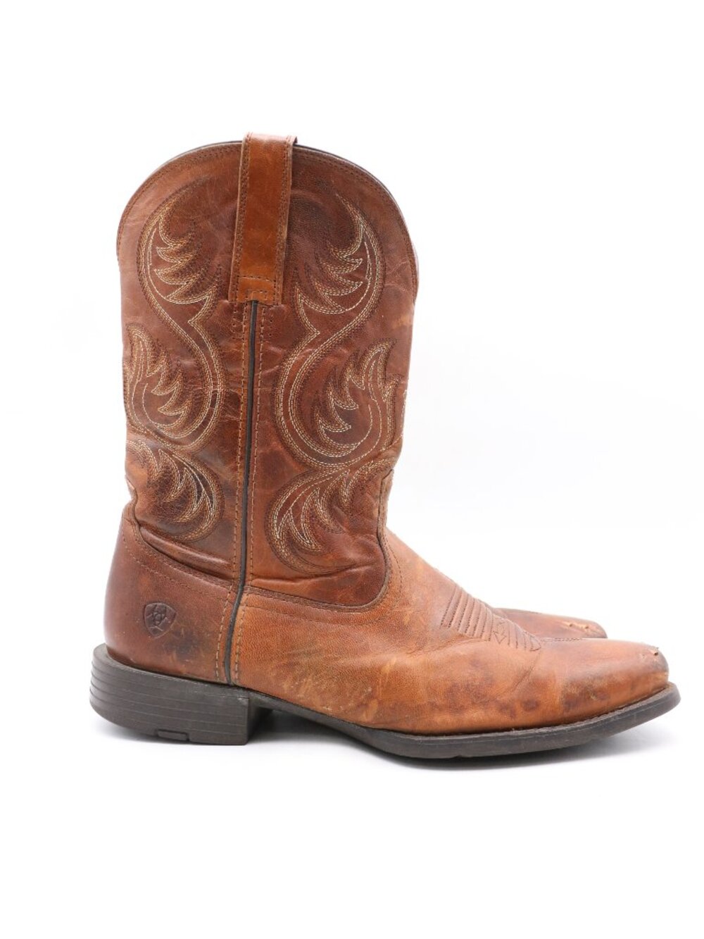 Ariat Sport Boss Western Cowboy Boots Men's 11 EE Brown Leather Pull On